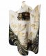 成人式振袖[キレイ系]白に裾黒・金箔の大きな百合と牡丹[身長162cmまで]No.997